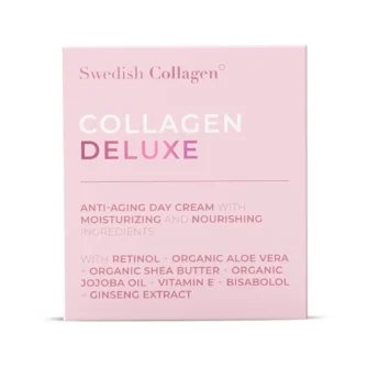 Crema de zi colagen deluxe cu retinol, acid hialuronic, colagen vegan, vitamina e, unt de shea, ulei de jojoba si aloe vera