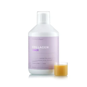 Colagen hair – formula speciala pentru par – lichid, hidrolizat tip 1 si 3 cu 2500 mg (din peste) + acid hialuronic 100 mg + retinol 800 mcg + biotina 5000 mcg + ashwagandha 100 mg + coenzima q10 + msm + siliciu + zinc + vitamine – 500 ml