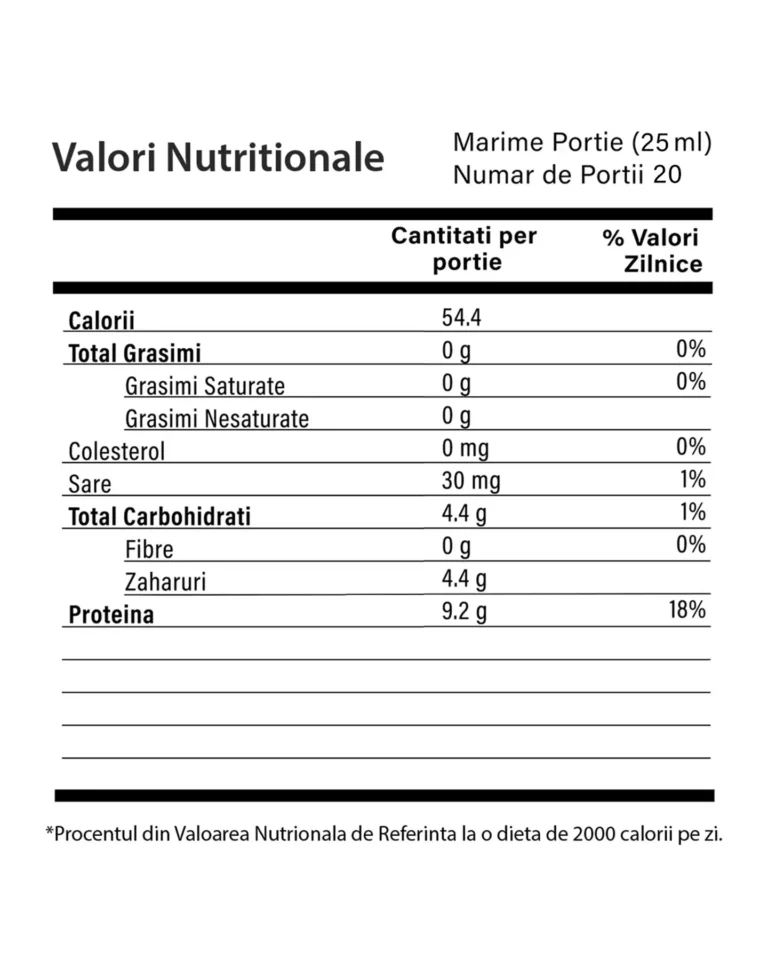 Colagen-Vegan-Lichid-cu-10.000-Valori Nutritionale